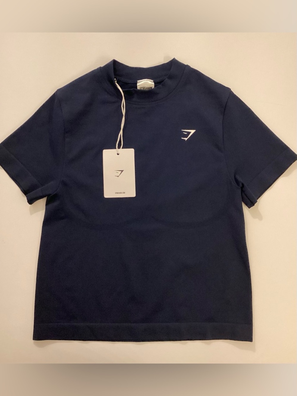 Gymshark Black Crewneck Sweatshirt with Small White Logo Patch